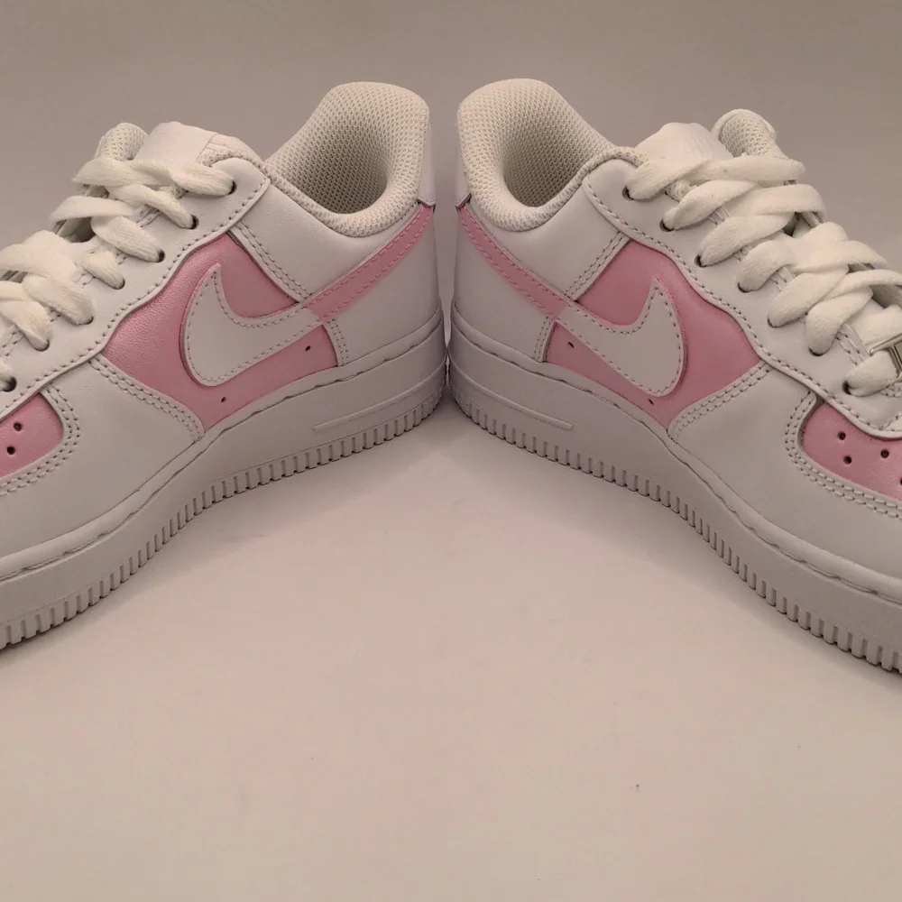 New Nike Air Force 1 Women's Custom Sneakers Pink/White Sz 5 - Picture 7 of 14